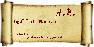Agárdi Marica névjegykártya